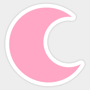 Pink Crescent Moon Sticker